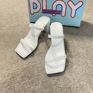 Jeffrey Campbell Womens Summer Beach Strappy Y2K Square Sandals White Size US:7